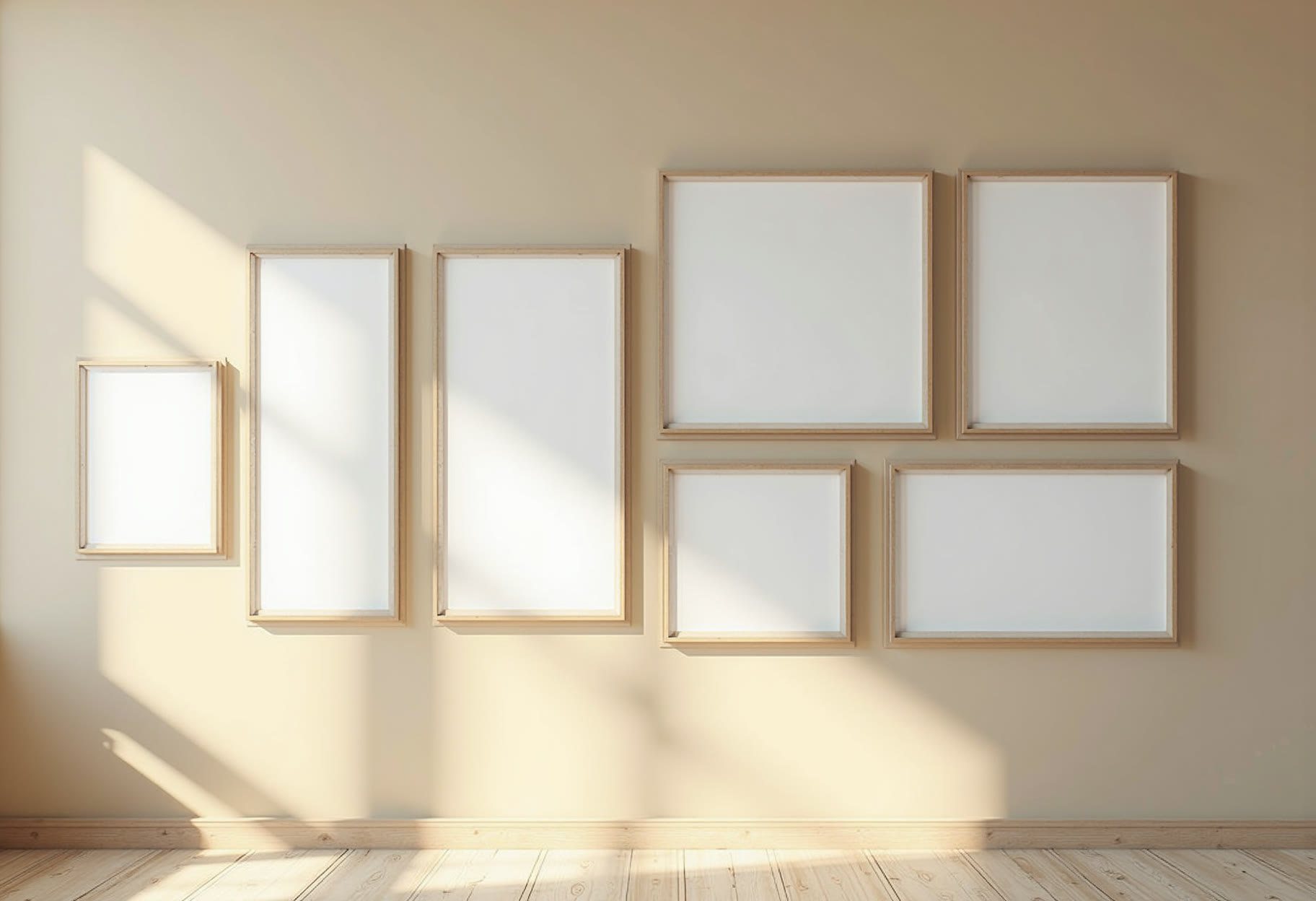 Leveled gallery wall